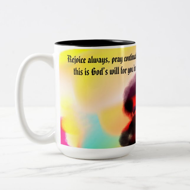 Taza Bicolor alegrarse jesus  (Izquierda)