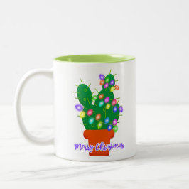 Taza Bicolor alegre navidad cactus