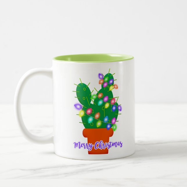 Taza Bicolor alegre navidad cactus (Izquierda)