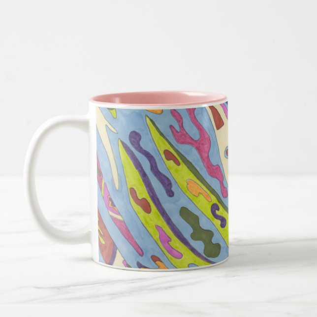 Taza Bicolor Alegría, abstracto Art Mug (Izquierda)