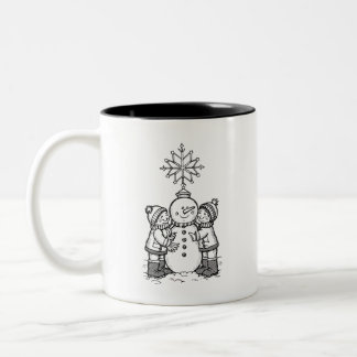 Taza Bicolor Alegría del muñeco de nieve