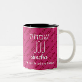 Taza Bicolor ALEGRÍA DEL SEÑOR Simcha Hebreo ש מ ח ה Personaliz