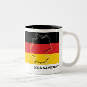 Taza Bicolor ALEMANIA FLAG MAP Scripture Personalizado Blanco