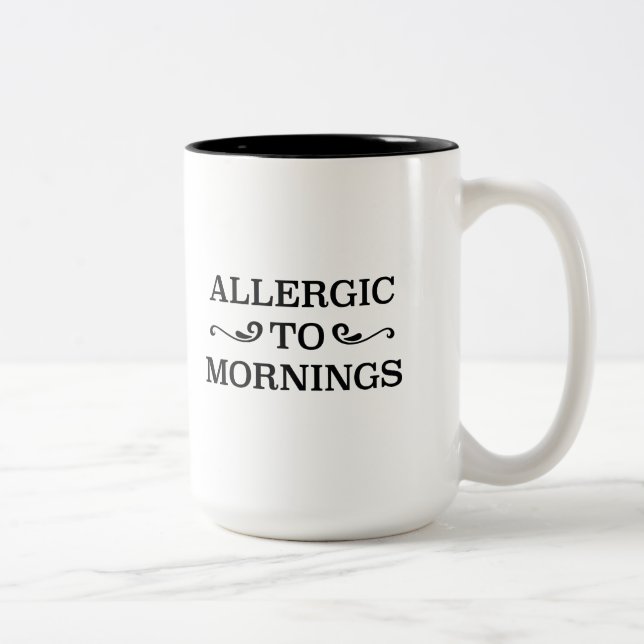 Taza Bicolor Alérgico a las mañanas (Derecha)