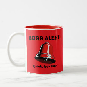 Taza Bicolor ¡Alerta BOSS! Buscar ocupado