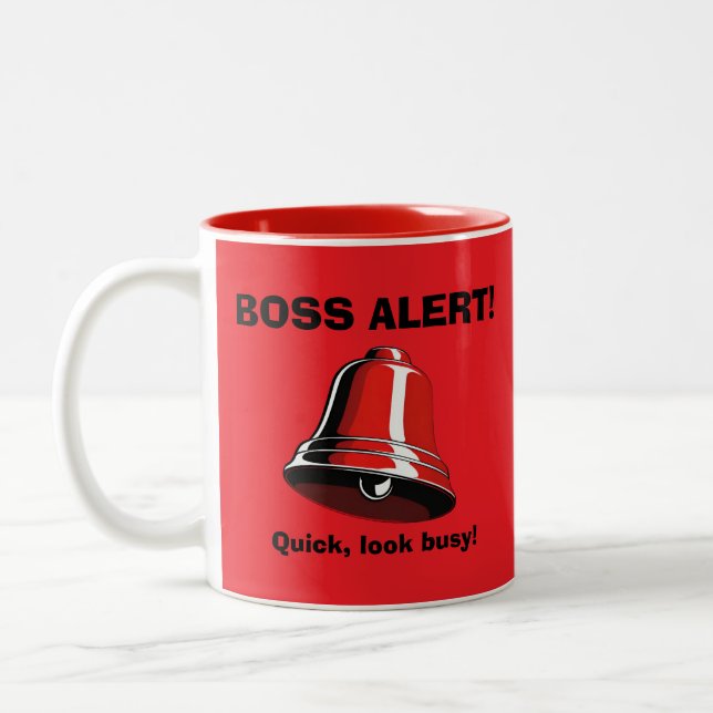 Taza Bicolor ¡Alerta BOSS! Buscar ocupado (Izquierda)