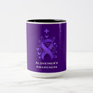 Taza Bicolor Alerta de Enfermedad de Alzheimer Morada