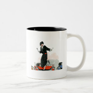 Taza Bicolor Aleta y automóvil descubierto