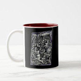 Taza Bicolor Alfa Warrior, de Brian Benson, dibujo de tinta