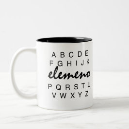 Taza Bicolor Alfabeto Elemeno Mug