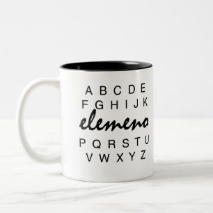 Taza Bicolor Alfabeto Elemeno Mug