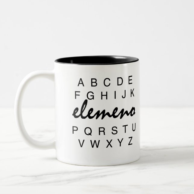 Taza Bicolor Alfabeto Elemeno Mug (Izquierda)