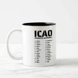Taza Bicolor Alfabeto fonético de la OACI