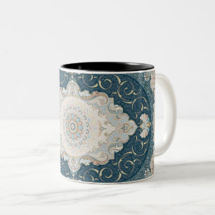 Taza Bicolor Alfombra persa turca antigua