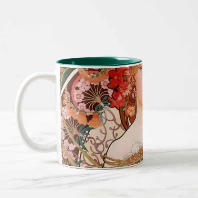 Taza Bicolor Alfonso Mucha F. Champenois (Izquierda)