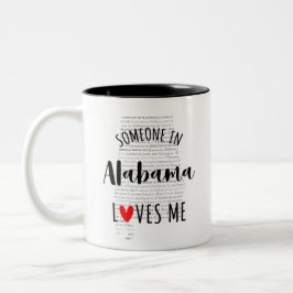 Taza Bicolor Alguien En Alabama Me Ama Mapear Café Mug