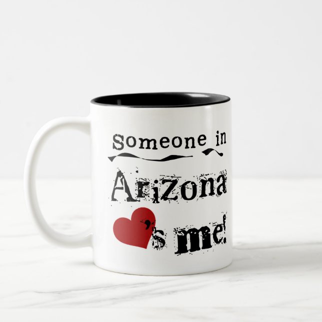 Taza Bicolor Alguien en Arizona me ama (Izquierda)