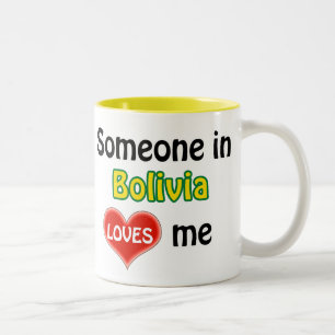 Taza Bicolor Alguien en Bolivia me quiere