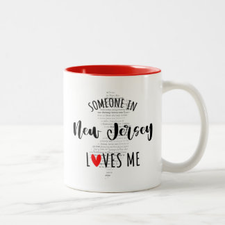 Taza Bicolor Alguien En Nueva Jersey Me Ama Mapear Café Mug