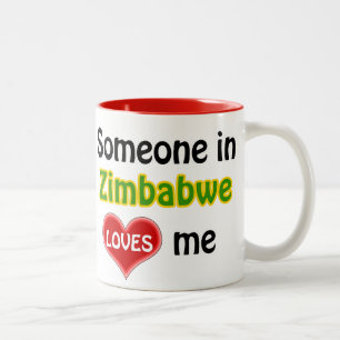 Taza Bicolor Alguien en Zimbabue me quiere