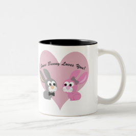 Taza Bicolor ¡Algún conejito le ama!