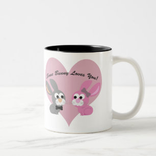 Taza Bicolor ¡Algún conejito le ama!