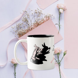 Taza Bicolor Algún conejo ama Pun Mariposa negra y blanca