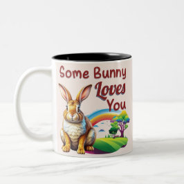 Taza Bicolor Algunos conejitos te aman la Pascua