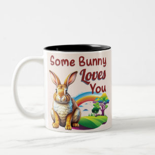 Taza Bicolor Algunos conejitos te aman la Pascua