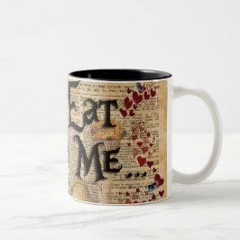 Taza Bicolor Alicia en el país de las maravillas me come