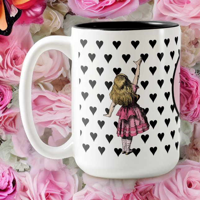 Taza Bicolor Alicia rosa en el país de las maravillas el corazó (Subido por el creador)