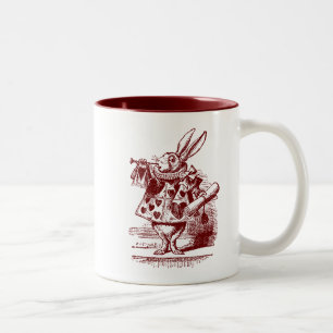 Taza Bicolor Alicia vintada en conejo blanco de la tierra de la