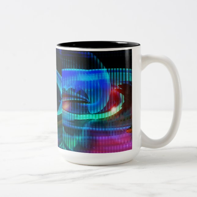 Taza Bicolor Alien Invasion Abstract Mug (Derecha)