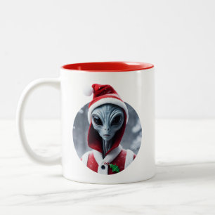 Taza Bicolor Alien Santa Claus