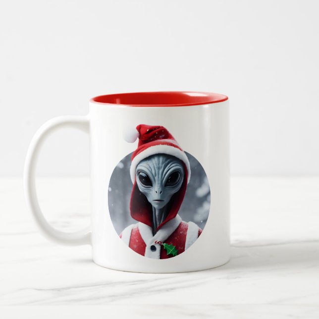 Taza Bicolor Alien Santa Claus (Izquierda)