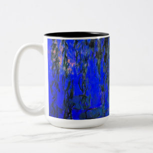 Taza Bicolor Alilides de agua monetizada y ramas de baño llenas