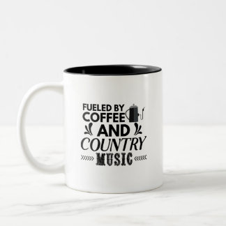Taza Bicolor Alimentado por el café y la música country