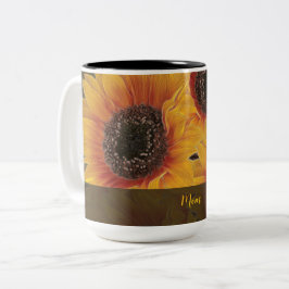 Taza Bicolor Alma de girasol amarillo de la madre