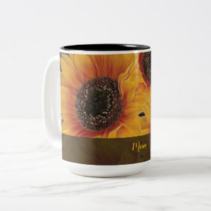 Taza Bicolor Alma de girasol amarillo de la madre