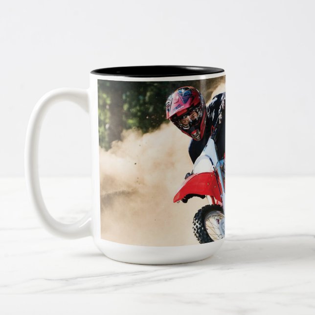 Taza Bicolor almohada de motocross (Izquierda)