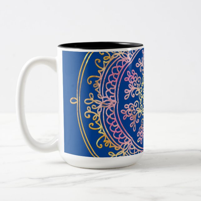 Taza Bicolor Almohada decorativa Mandala (Izquierda)