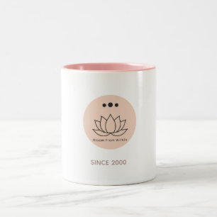 Taza Bicolor Almohada Zen Personalizada de Flor de Loto Minimal