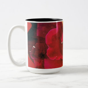 Taza Bicolor Almohadón Redondo de Rosa Roja