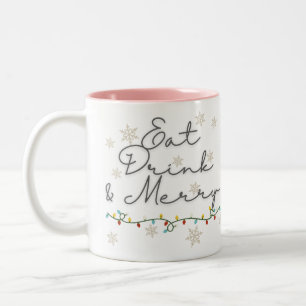 Taza Bicolor Alpaca Eat Drink & Merry