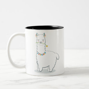 Taza Bicolor Alpaca linda de la llama