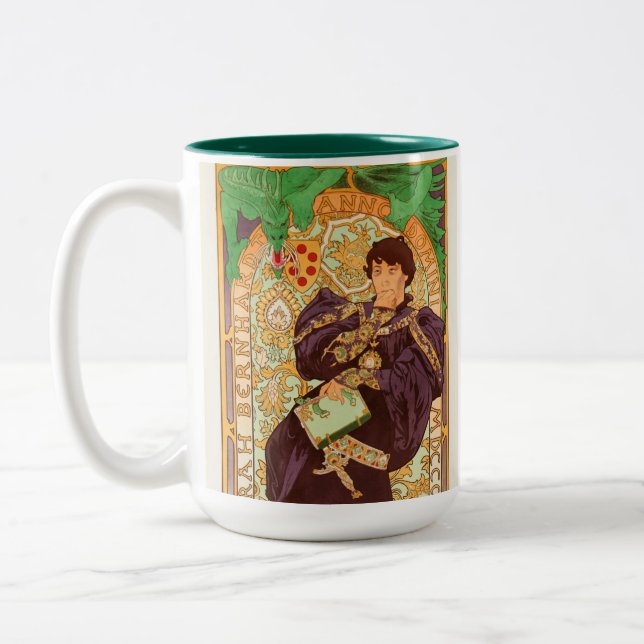 Taza Bicolor Alphonse Mucha Prince y Dragon (Izquierda)