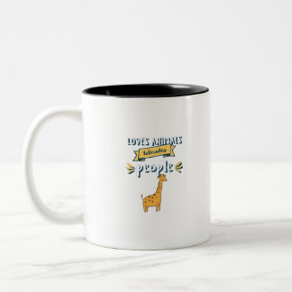 Taza Bicolor Ama a los animales tolera a la gente
