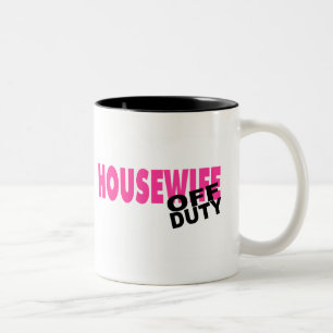 Taza Bicolor Ama de casa fuera de servicio (rosa)