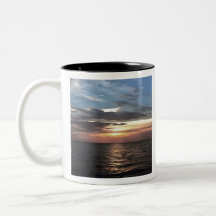 Taza Bicolor Amanecer del océano artificial rosa y azul ceruleñ