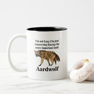 Taza Bicolor Amante de animales de hiena lobo de tierra diverti